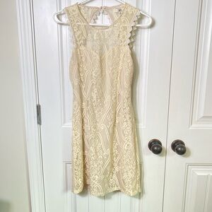Vintage Inspired Women’s Lace above knee open back dress. Size Large